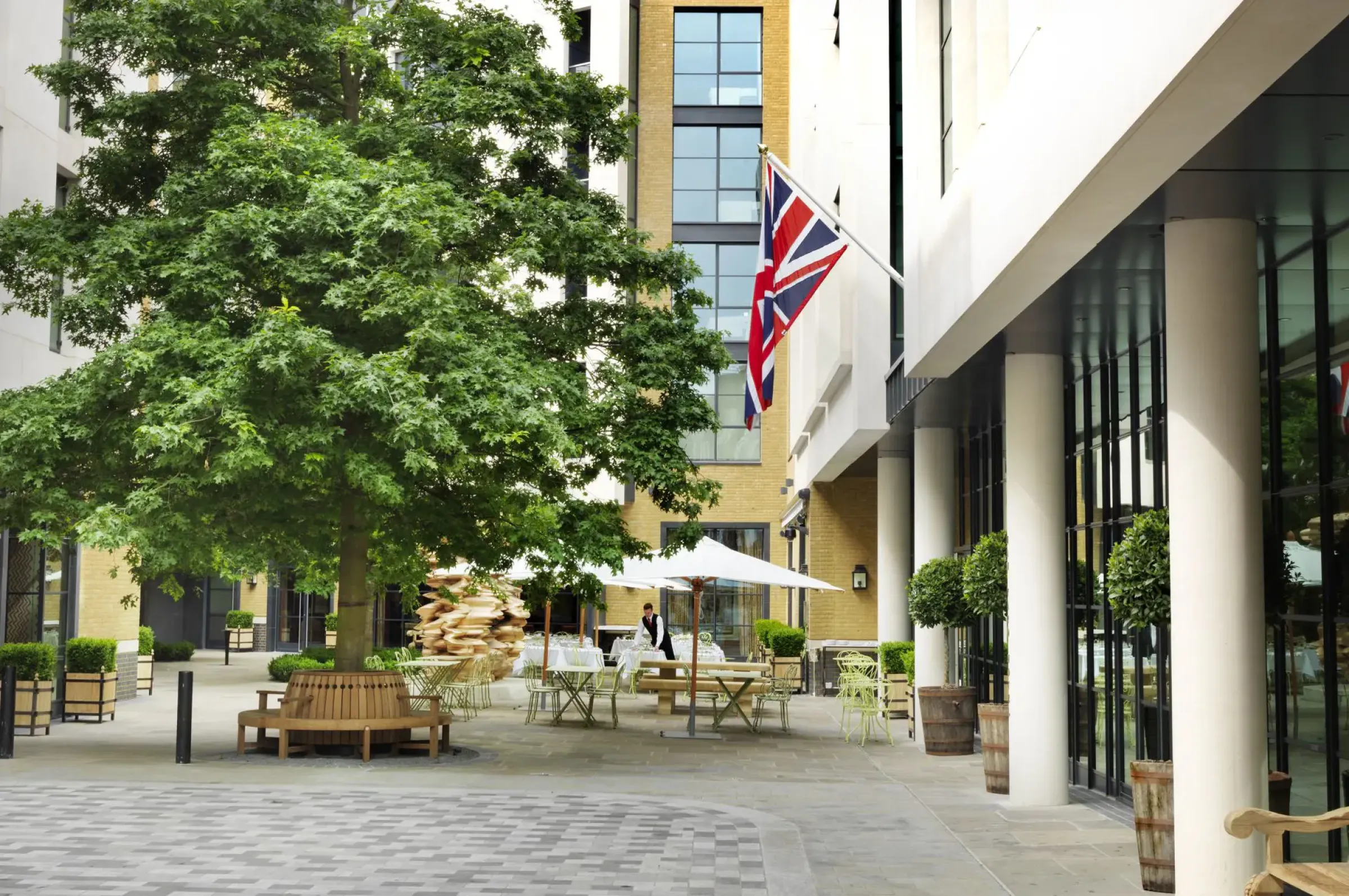 Ham Yard Hotel private courtyard, Soho